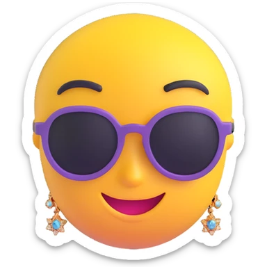 gangsta character, 3D emoji style, flashy jewelry, cool attitude sticker