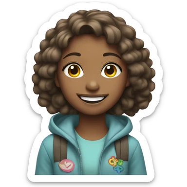 smiling girls with peace signs sticker