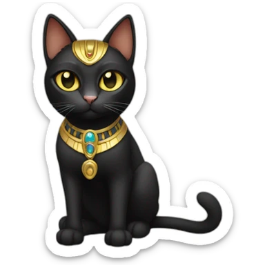 black cat dressed as the goddess bastet sticker