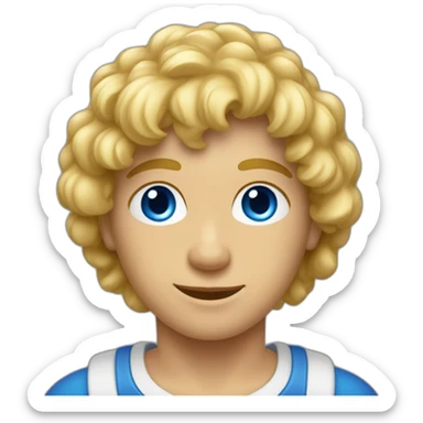 Garçon cheveux bouclée blond avec des yeux bleu sticker