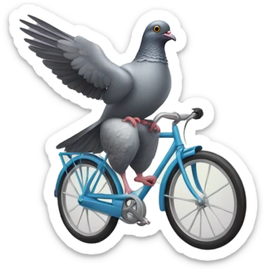 Pigeon on a bike sticker