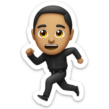 person from mexico running from a thief sticker