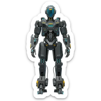 Futuristic technological modern cyberpunk mecha robot sticker