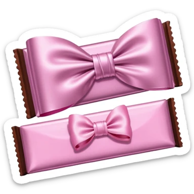 Chocolate with baby pink wrapping and pink bow sticker
