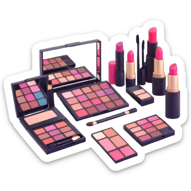 AVON makeup set with lipstick, eyeshadow palette, and mascara sticker