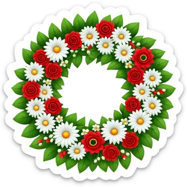 funeral wreath with flowers sticker