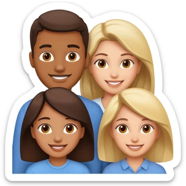 4 people, one man and three women sticker