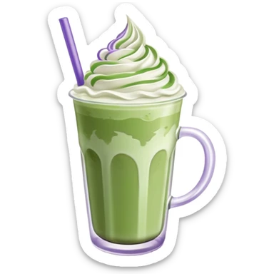 Iced matcha latte with lavender whipped cream  sticker