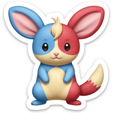 Teddiursa-Minccino-Plusle-Minun-fusion  sticker