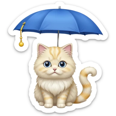 Cat with yellow umbrella sticker