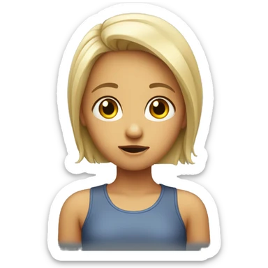 Girl standing awkward and staring at someone  sticker