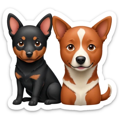 Red heeler and dark Labrador retriever  sticker