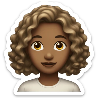 Brown eyed girl with wavy hair sticker