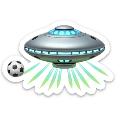 UFO playing football sticker
