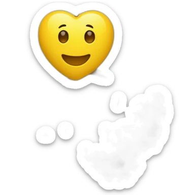 Ein gelbes Herz in einem blauen Kranz lächelt und hält einen Viburnum in seinen Händen sticker