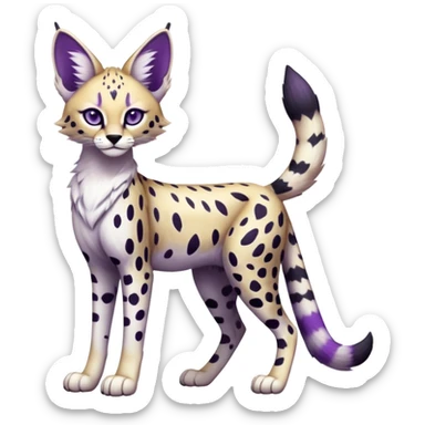 Epic Edgy Black Purple White ethereal Serval-Fionbri-Vernid full body sticker