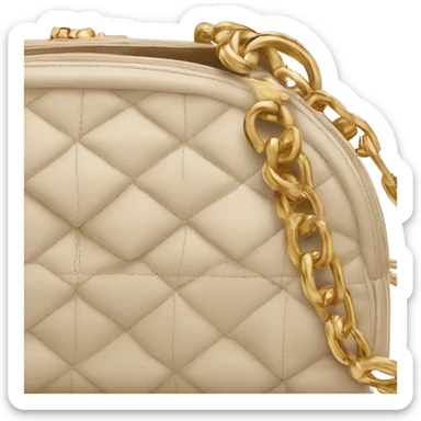 beige dior handbag with gold chain sticker