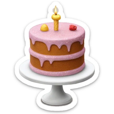 Realistic cake with glitter sticker