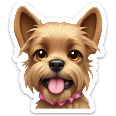 A rot weiler with a cute small pink bow sticker