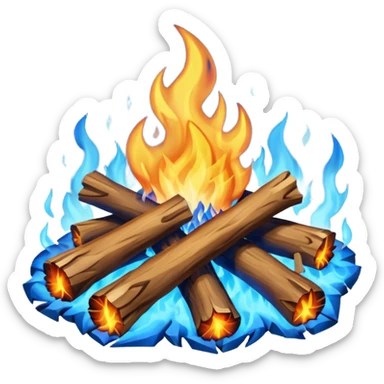 make me a campfire emoji but make the fire color blue sticker