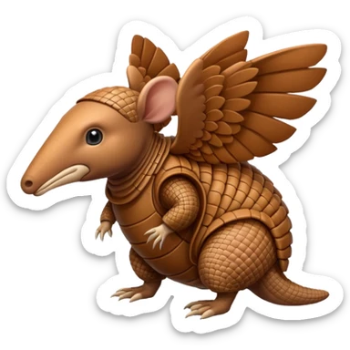 winged armadillo sticker