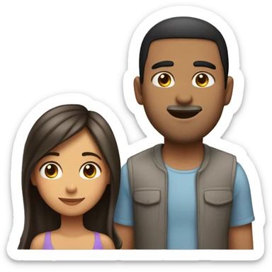 Hispanic guy with straight hair in love with hispanic girl with straight hair sticker