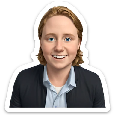 smiling boy with blue eyes sticker