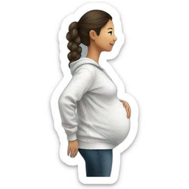 sweatshirt pregnant woman side view sticker