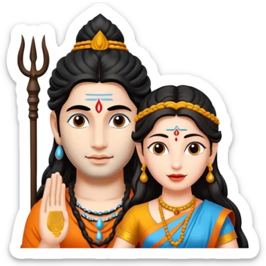Sitting lord shiva and parvathi sticker