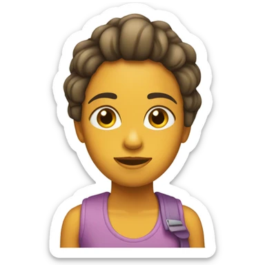 Chica con pelo largo y lacio  sticker