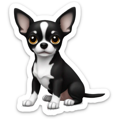 Chihuahua black and white Chihuahua black and white sticker