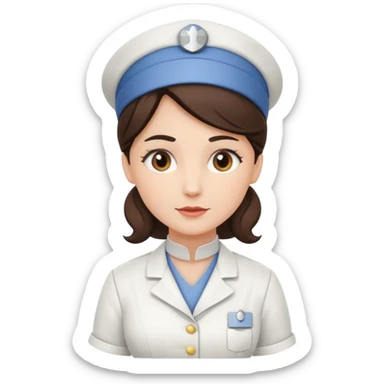 victorian nurse in a flat-toon style sticker