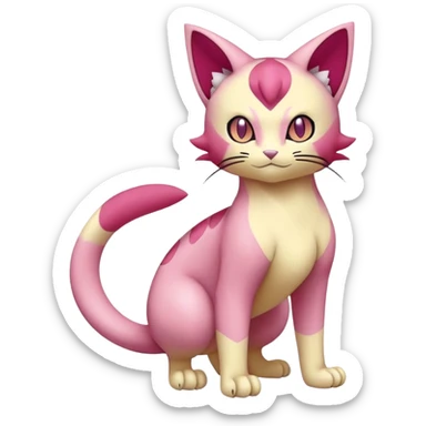 Liepard-Skitty-Delcatty-Pokémon-Fakémon-hybrid-creature (full body) sticker