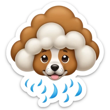 Dog with fart cloud sticker
