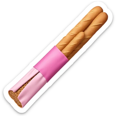 brown bread sticks with pink coating 75% of the body sticker