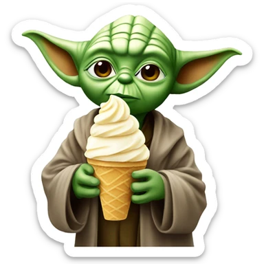 yoda with gelato sticker
