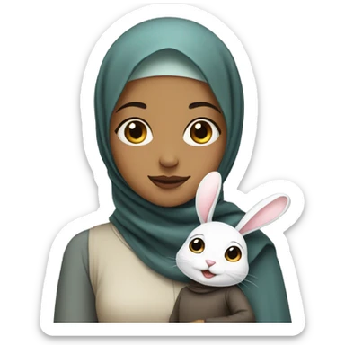 Girl with hijab and a bunny sticker