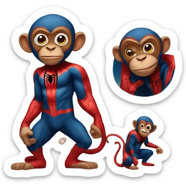 spiderman monkey sticker