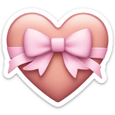 Light pink heart with a light pink bow sticker