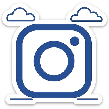 Instagram logo, modern, vibrant gradient, minimal, flat icon style sticker