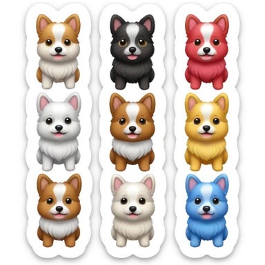 cartoon dogs standing sticker