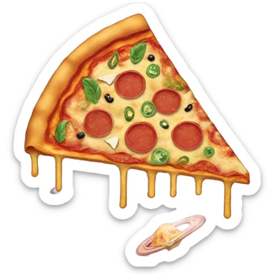 Pizza space sticker