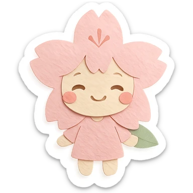 chibi sakura blossom, soft pastel colors, full-body, clean lines sticker
