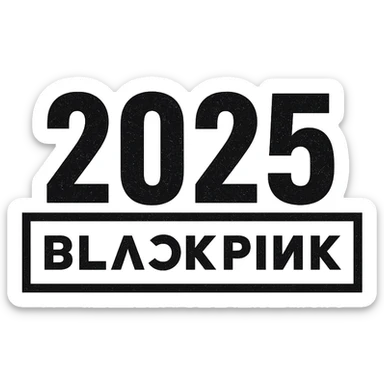 2025 year blackpink text, remove background sticker