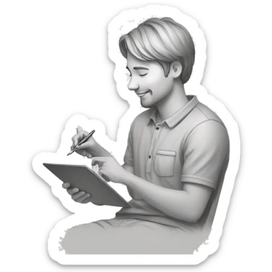 ux designer sketching a mobile app sticker