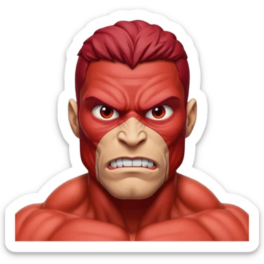 red mutant human sticker