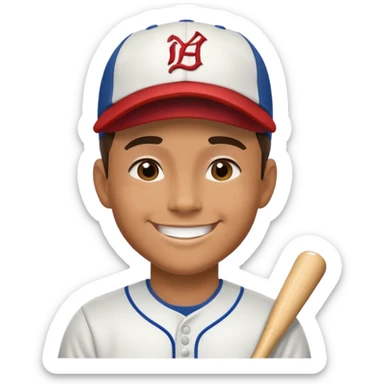 A baseball player saying thank you sticker