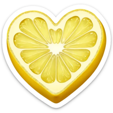 Realistic heart shaped lemon slice sticker