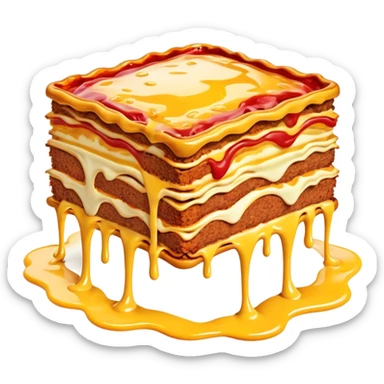 surreal salvadore dali style melting spam lasagna landscape sticker