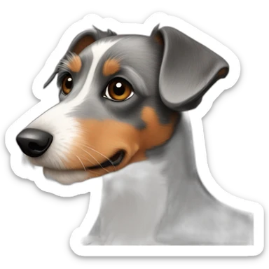 Terrier-dachshund-wire-hair-grey-black-tan sticker